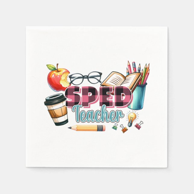 Serviette En Papier Cadeau pour Enseignant | Enseignant Spécialisé (Devant)