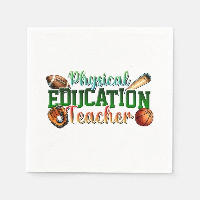 Serviette En Papier Cadeau pour enseignant | Professeur d'éducation ph (Devant)