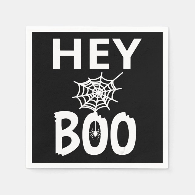 Serviette En Papier Cadeau Spider | Hey Boo Halloween Funny Spider Web (Devant)