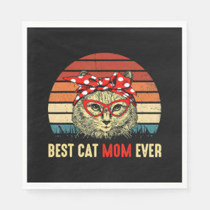 Serviette En Papier Cadeau vintage Meilleure maman de chat Meilleurs v