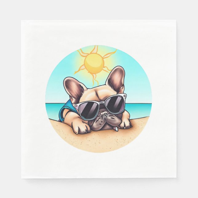 Serviette En Papier Cadeaux Bulldog français (Devant)