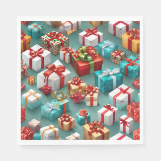 Serviette En Papier Cadeaux, cadeaux emballés.