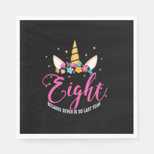Serviette En Papier Cadeaux de fille d'anniversaire de 8 ans Licorne 8