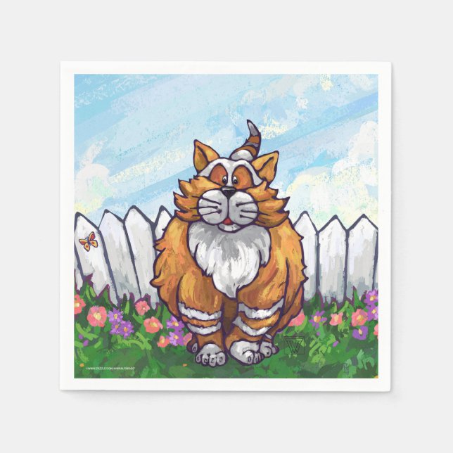 Serviette En Papier Cadeaux et accessoires de chats de gingembre (Devant)