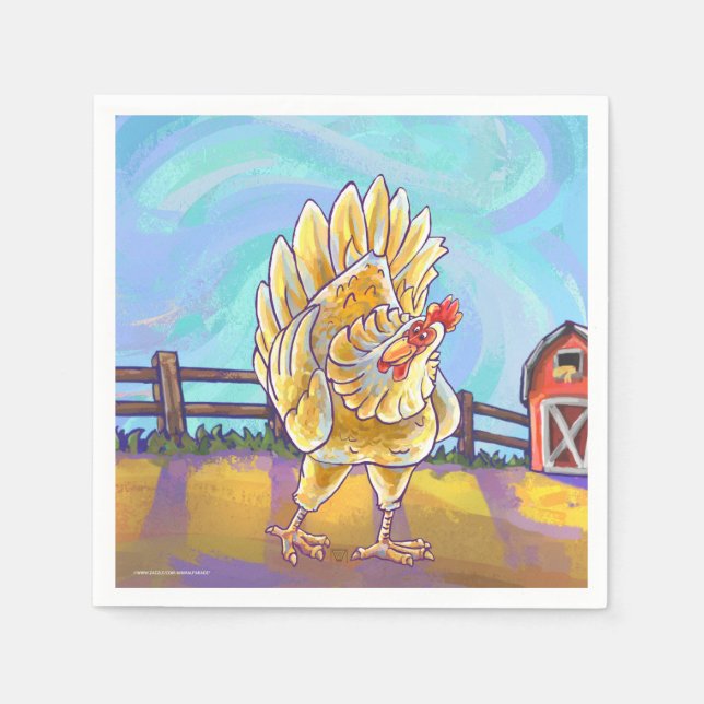 Serviette En Papier Cadeaux et accessoires de poulet (Devant)