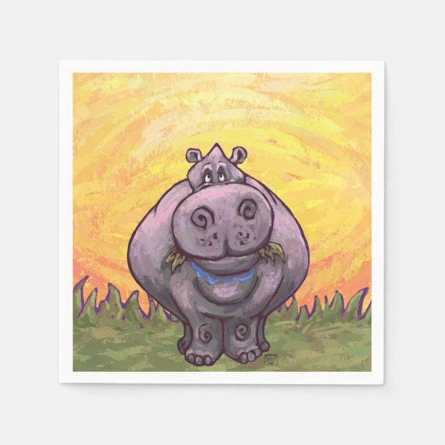 Serviette En Papier Cadeaux et accessoires Hippopotamus (Devant)