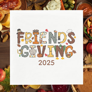 Serviette En Papier Cadeaux Friendsgiving d'Action de Grâce d'automne
