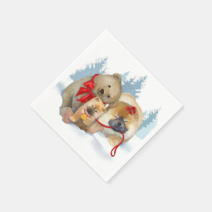 Serviette En Papier CADEAUX OURS- Chow et Ours Serviettes de vacance