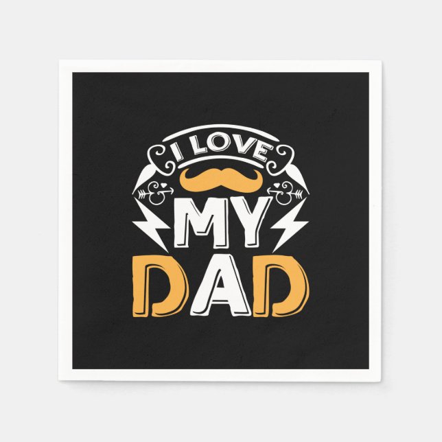 Serviette En Papier Cadeaux Papa | J'aime mon papa (Devant)