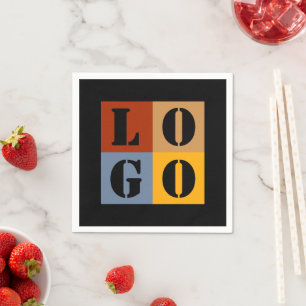 Serviette En Papier Cadeaux personnalisés modernes Noir Simple