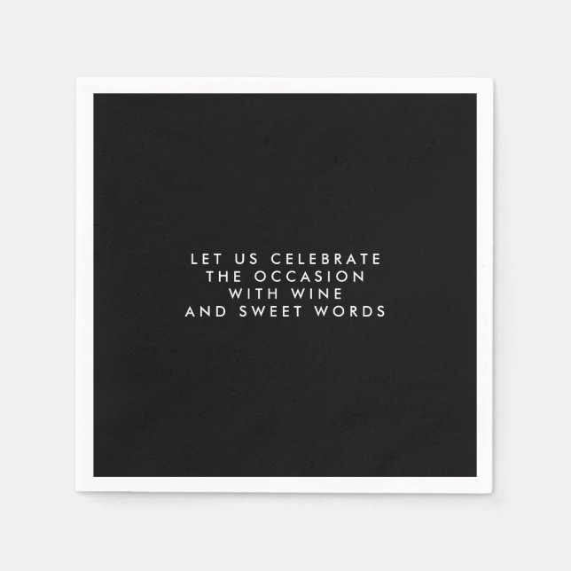 Serviette En Papier Cadeaux Personnalisés Pour Hommes Papier Noir serv (Devant)