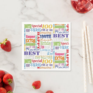 Serviette En Papier Cadeaux Uniques Et Spéciaux 100e Fête Anniversaire