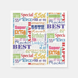 Serviette En Papier Cadeaux Uniques Et Spéciaux 55e Anniversaire