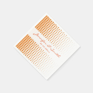 Serviette En Papier Cadmium Orange pois moderne Blanc