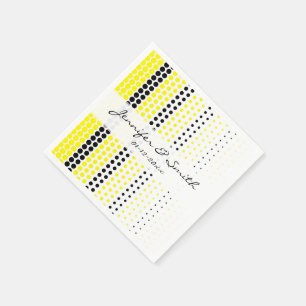 Serviette En Papier Cadmium Yellow and Black Polka Dot