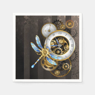Serviette En Papier Cadran Steampunk avec libellule