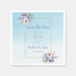 Serviette En Papier Cadre Avec Fleurs