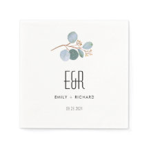 Cadre bleu vert Eucalyptus noir sur blanc