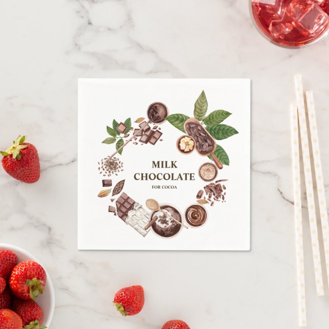 Serviette En Papier Cadre de bouquet de chocolat (En situation)