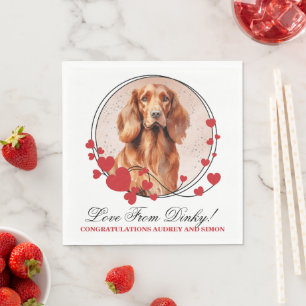Serviette En Papier Cadre de chien à coeur rouge Irish Setter Photo