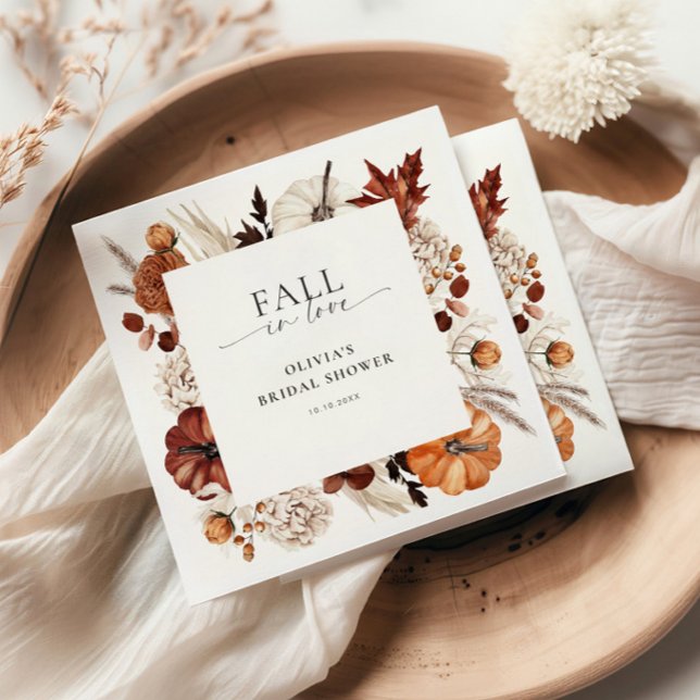 Serviette En Papier Cadre de citrouille neutre pour tomber amoureux (Créateur téléchargé)