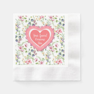 Serviette En Papier Cadre de cœur floral élégant : pour chaque occasio