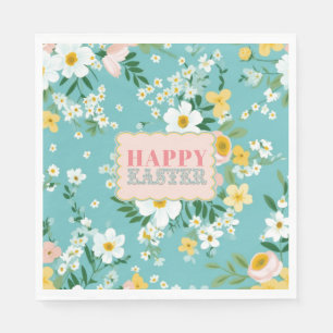 Serviette En Papier Cadre de gribouillis floral de printemps Brunch de