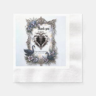 Serviette En Papier Cadre de mariage Black Swan – Amour gothique roman
