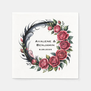 Serviette En Papier Cadre de mariage Rose Gothique