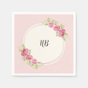 Serviette En Papier Cadre de roses vintage shabby chic