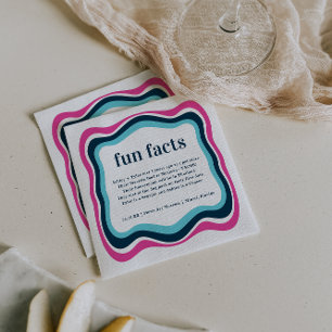 Serviette En Papier Cadre de vague rétro Mariage de faits amusants e