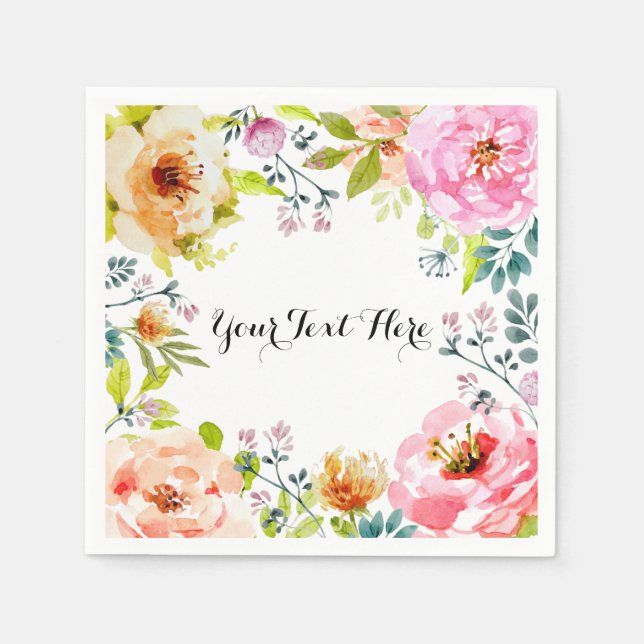 Serviette En Papier Cadre en Floral (Devant)