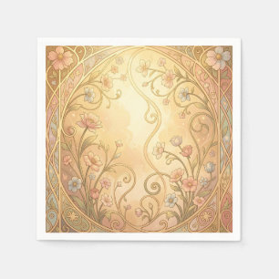 Serviette En Papier Cadre floral Art Nouveau bordure ornementale vinta