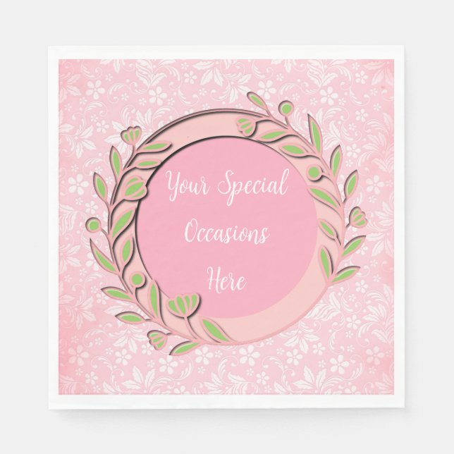 Serviette En Papier Cadre floral élégant : pour chaque occasion (Devant)