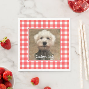 Serviette En Papier Cadre Photo Personnalisé Pays Buffalo Rouge Check