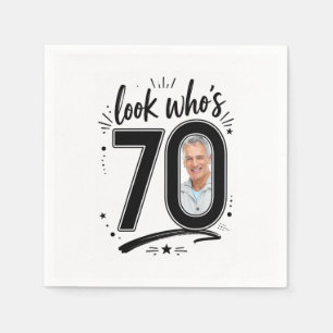 Serviette En Papier Cadre photo pour les 70 ans