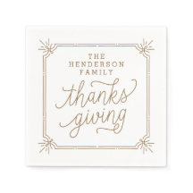 Cadre Rustique Personnalisé Famille Thanksgiving