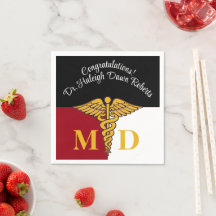 Caduceus Red/White/Black Médicale School Graduatio