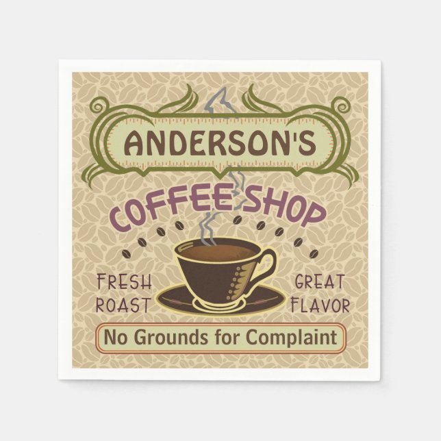 Serviette En Papier Café avec Coupe Créez votre propre personnalisatio (Devant)