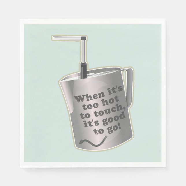 Serviette En Papier Café Barista cuillère à chauffer le lait (Devant)