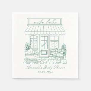Serviette En Papier Cafe Bebe Bonjour Baby Shower