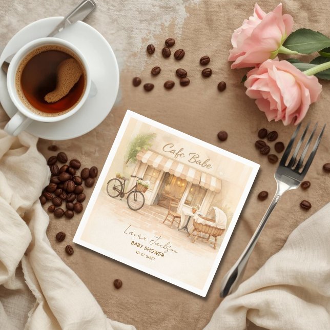 Serviette En Papier Cafe Bebe Élégant Brun Sans Distinction de Sexe Ba (Créateur téléchargé)