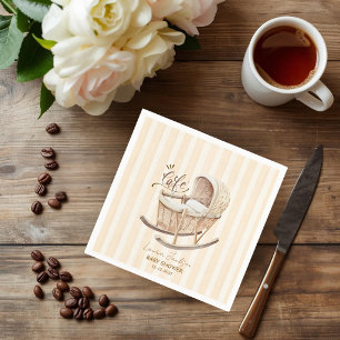 Serviette En Papier Cafe Bebe Élégant Marron Sans Distinction de Sexe