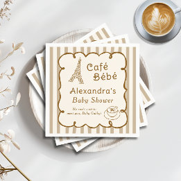 Serviette En Papier Cafe Bebe French Coffee Shop Themed Baby Shower