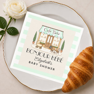 Serviette En Papier Café Bébé Paris France Invitation Baby Shower Mixt