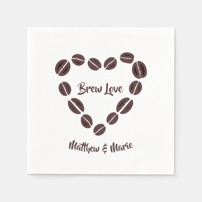 Serviette En Papier Café Coeur Brûlé Amour (Devant)