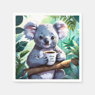 Serviette En Papier Café Cosy Jungle Koala