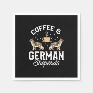Serviette En Papier Café Et Berger Allemand