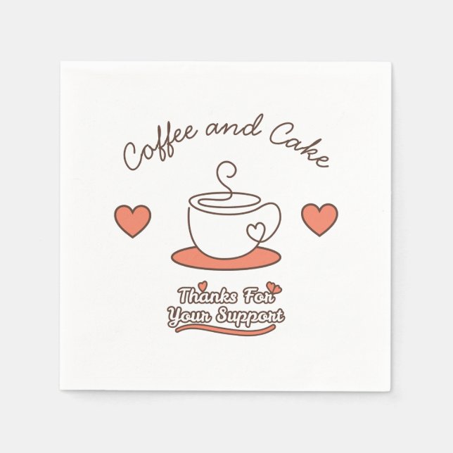 Serviette En Papier Café et Gâteau  (Devant)