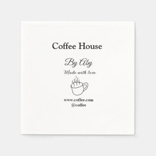 Serviette En Papier Café fait avec amour ajouter texte site socia